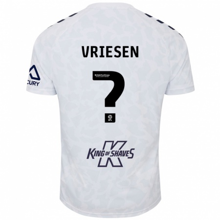 Kandiny Enfant Maillot Fabian Vriesen #0 Blanc Tenues Extérieur 2024/25 T-Shirt