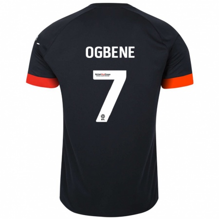 Kandiny Enfant Maillot Chiedozie Ogbene #7 Noir Orange Tenues Extérieur 2024/25 T-Shirt