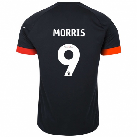 Kandiny Enfant Maillot Carlton Morris #9 Noir Orange Tenues Extérieur 2024/25 T-Shirt