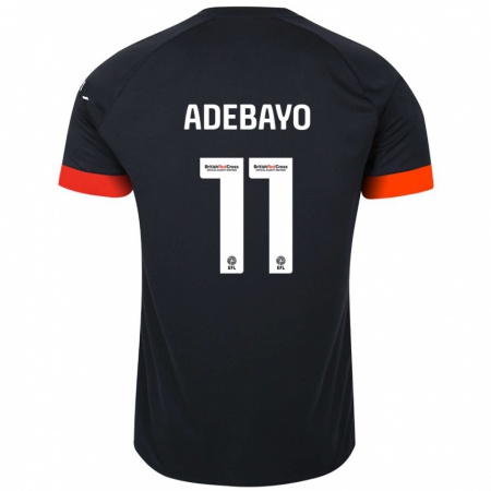 Kandiny Enfant Maillot Elijah Adebayo #11 Noir Orange Tenues Extérieur 2024/25 T-Shirt