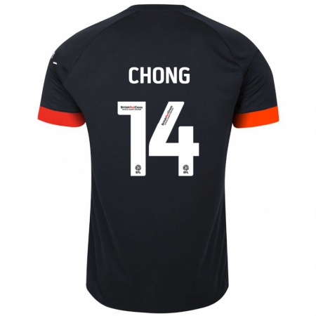 Kandiny Enfant Maillot Tahith Chong #14 Noir Orange Tenues Extérieur 2024/25 T-Shirt