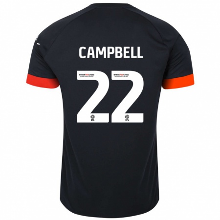 Kandiny Enfant Maillot Allan Campbell #22 Noir Orange Tenues Extérieur 2024/25 T-Shirt