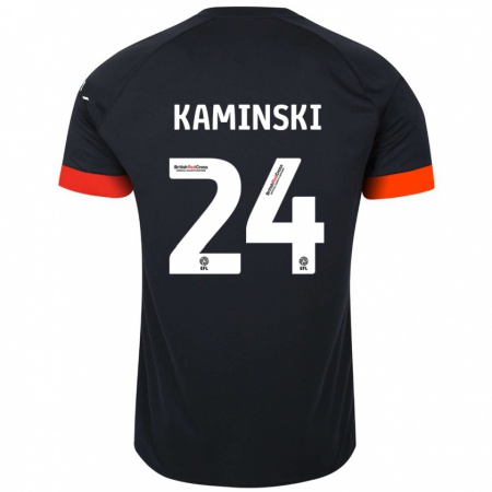 Kandiny Enfant Maillot Thomas Kaminski #24 Noir Orange Tenues Extérieur 2024/25 T-Shirt