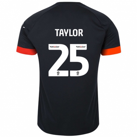 Kandiny Enfant Maillot Joe Taylor #25 Noir Orange Tenues Extérieur 2024/25 T-Shirt