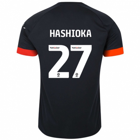 Kandiny Enfant Maillot Daiki Hashioka #27 Noir Orange Tenues Extérieur 2024/25 T-Shirt