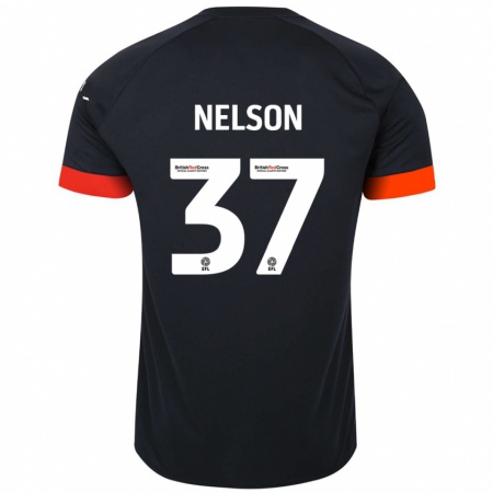 Kandiny Enfant Maillot Zack Nelson #37 Noir Orange Tenues Extérieur 2024/25 T-Shirt