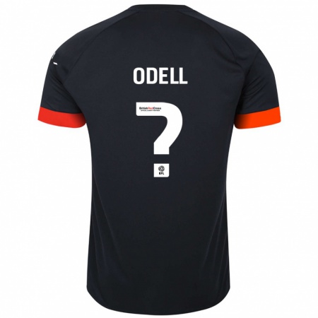 Kandiny Enfant Maillot Josh Odell #0 Noir Orange Tenues Extérieur 2024/25 T-Shirt