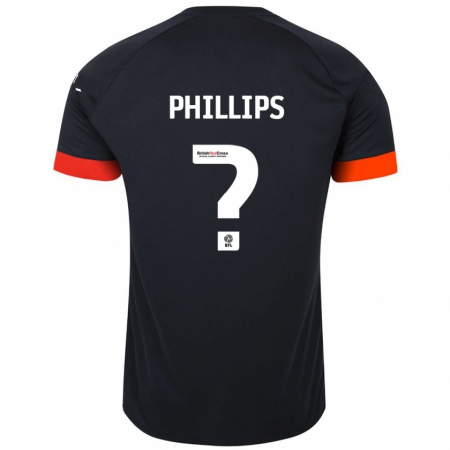 Kandiny Enfant Maillot Josh Phillips #0 Noir Orange Tenues Extérieur 2024/25 T-Shirt