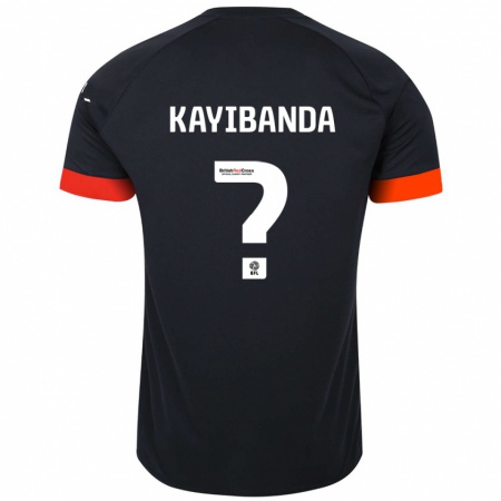 Kandiny Enfant Maillot Claude Kayibanda #0 Noir Orange Tenues Extérieur 2024/25 T-Shirt