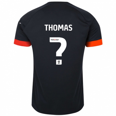 Kandiny Enfant Maillot Lucas Thomas #0 Noir Orange Tenues Extérieur 2024/25 T-Shirt