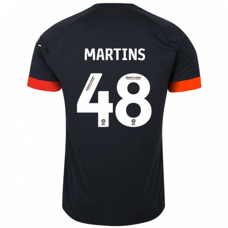 Kandiny Enfant Maillot Dominic Dos Santos Martins #48 Noir Orange Tenues Extérieur 2024/25 T-Shirt