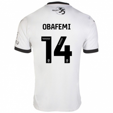 Kandiny Enfant Maillot Michael Obafemi #14 Blanc Noir Tenues Extérieur 2024/25 T-Shirt