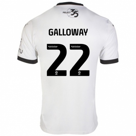 Kandiny Enfant Maillot Brendan Galloway #22 Blanc Noir Tenues Extérieur 2024/25 T-Shirt