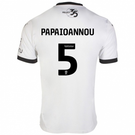 Kandiny Enfant Maillot Panagiota Papaioannou #5 Blanc Noir Tenues Extérieur 2024/25 T-Shirt