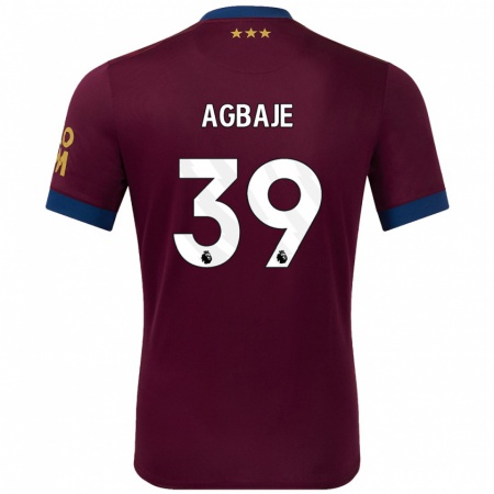 Kandiny Enfant Maillot Edwin Agbaje #39 Marron Tenues Extérieur 2024/25 T-Shirt