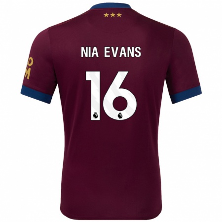 Kandiny Enfant Maillot Nia Evans #16 Marron Tenues Extérieur 2024/25 T-Shirt