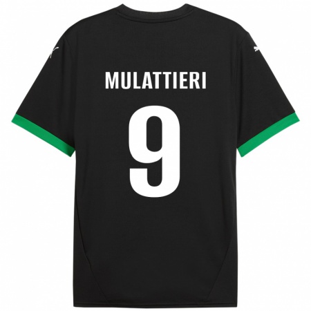 Kandiny Homme Maillot Samuele Mulattieri #9 Noir Vert Foncé Tenues Domicile 2024/25 T-Shirt