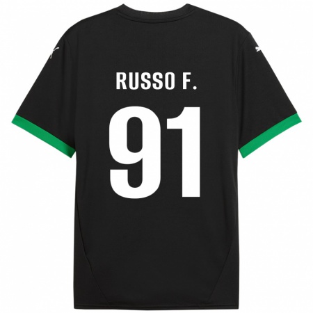 Kandiny Homme Maillot Flavio Russo #91 Noir Vert Foncé Tenues Domicile 2024/25 T-Shirt