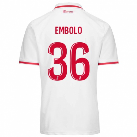 Kandiny Homme Maillot Breel Embolo #36 Blanc Rouge Tenues Domicile 2024/25 T-Shirt