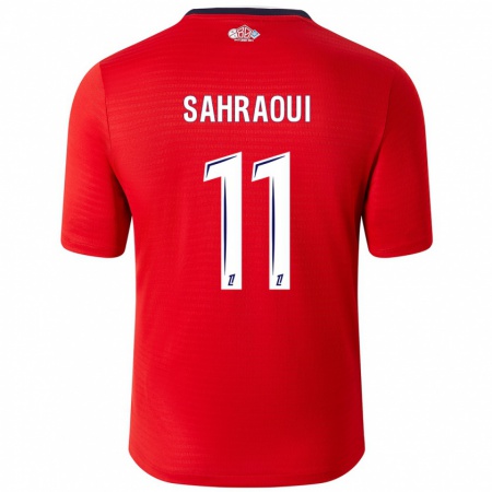 Kandiny Homme Maillot Osame Sahraoui #11 Rouge Blanc Tenues Domicile 2024/25 T-Shirt