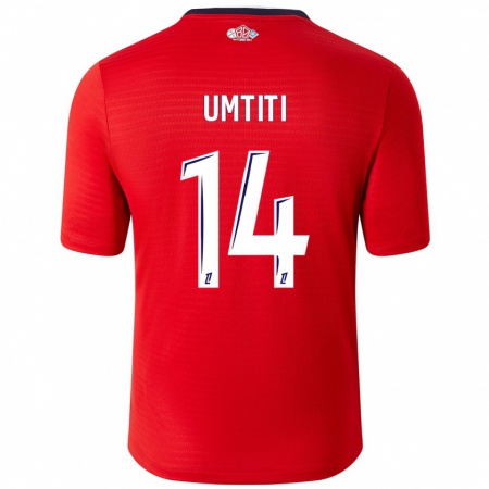 Kandiny Homme Maillot Samuel Umtiti #14 Rouge Blanc Tenues Domicile 2024/25 T-Shirt