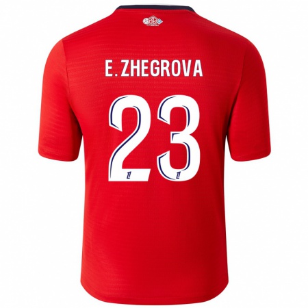 Kandiny Homme Maillot Edon Zhegrova #23 Rouge Blanc Tenues Domicile 2024/25 T-Shirt