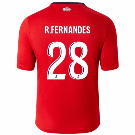 Kandiny Homme Maillot Rafael Fernandes #28 Rouge Blanc Tenues Domicile 2024/25 T-Shirt