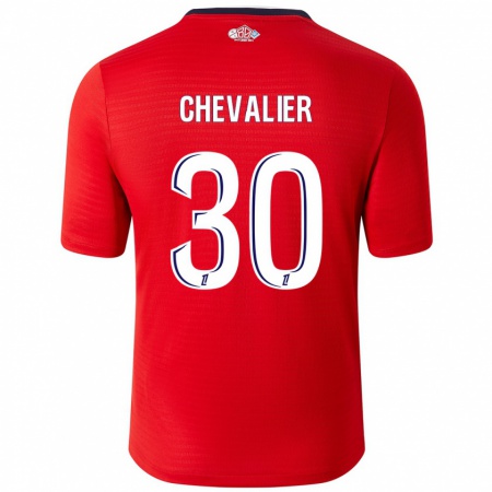 Kandiny Homme Maillot Lucas Chevalier #30 Rouge Blanc Tenues Domicile 2024/25 T-Shirt