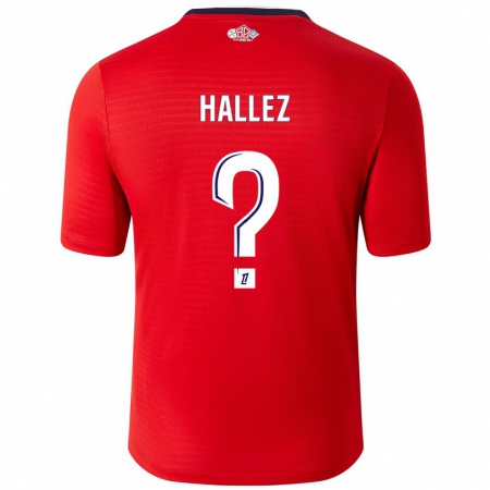 Kandiny Homme Maillot Alexis Hallez #0 Rouge Blanc Tenues Domicile 2024/25 T-Shirt