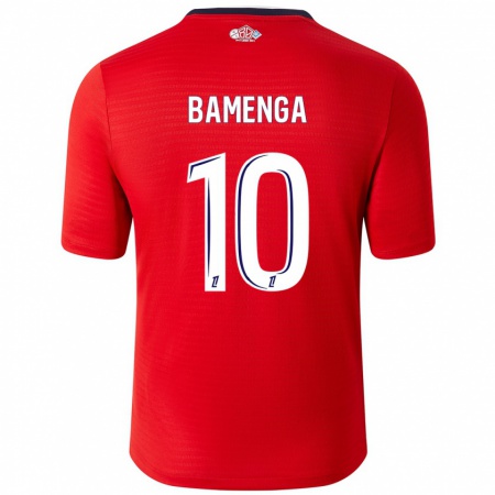 Kandiny Homme Maillot Naomie Bamenga #10 Rouge Blanc Tenues Domicile 2024/25 T-Shirt