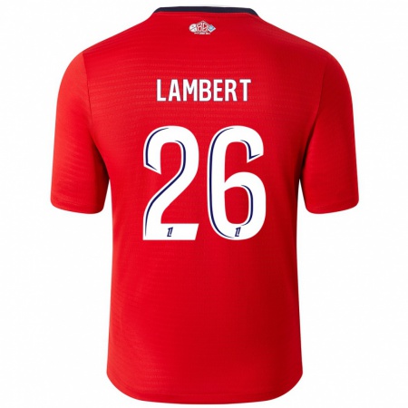 Kandiny Homme Maillot Anaïs Lambert #26 Rouge Blanc Tenues Domicile 2024/25 T-Shirt