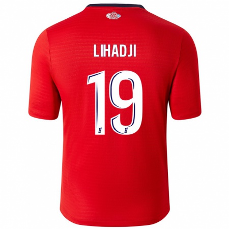 Kandiny Homme Maillot Isaac Lihadji #19 Rouge Blanc Tenues Domicile 2024/25 T-Shirt