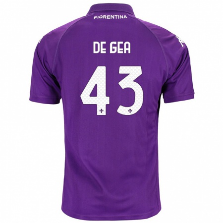 Kandiny Homme Maillot David De Gea #43 Violet Tenues Domicile 2024/25 T-Shirt