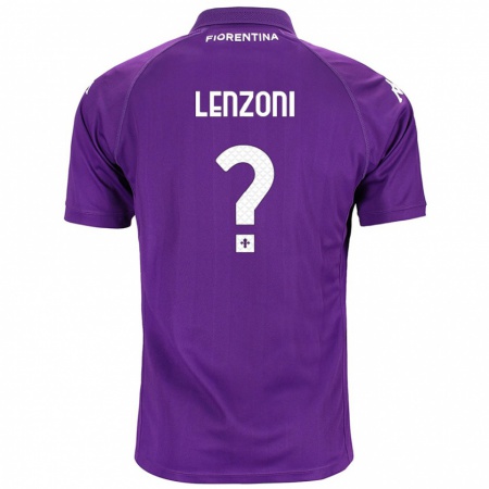 Kandiny Homme Maillot Samuele Lenzoni #0 Violet Tenues Domicile 2024/25 T-Shirt