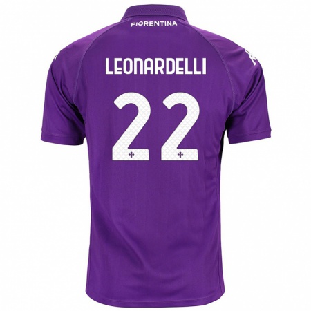 Kandiny Homme Maillot Pietro Leonardelli #22 Violet Tenues Domicile 2024/25 T-Shirt