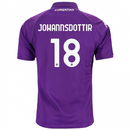 Kandiny Homme Maillot Alexandra Jóhannsdóttir #18 Violet Tenues Domicile 2024/25 T-Shirt