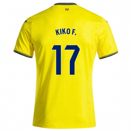 Kandiny Homme Maillot Kiko Femenía #17 Jaune Noir Tenues Domicile 2024/25 T-Shirt