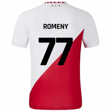 Kandiny Homme Maillot Ole Romeny #77 Blanc Rouge Tenues Domicile 2024/25 T-Shirt