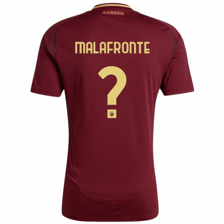 Kandiny Homme Maillot Matteo Malafronte #0 Rouge Brun Or Tenues Domicile 2024/25 T-Shirt