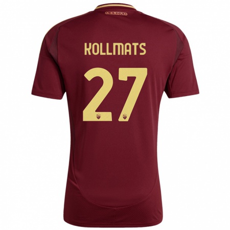 Kandiny Homme Maillot Beata Kollmats #27 Rouge Brun Or Tenues Domicile 2024/25 T-Shirt