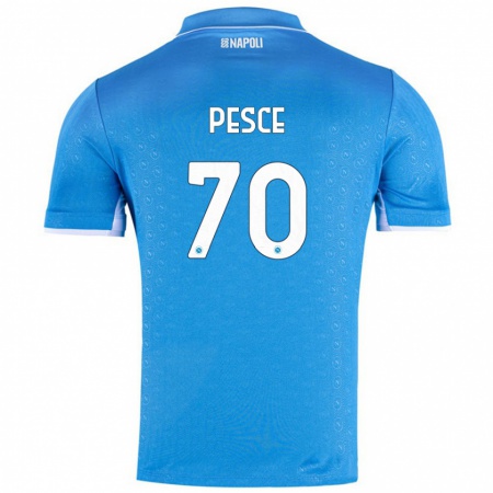 Kandiny Homme Maillot Antonio Pesce #70 Bleu Ciel Tenues Domicile 2024/25 T-Shirt