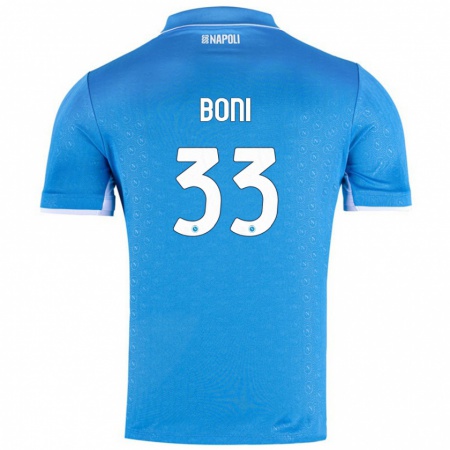 Kandiny Homme Maillot Landry Boni #33 Bleu Ciel Tenues Domicile 2024/25 T-Shirt