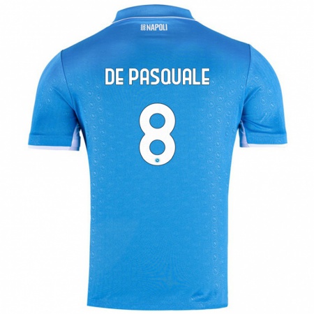 Kandiny Homme Maillot Dylan De Pasquale #8 Bleu Ciel Tenues Domicile 2024/25 T-Shirt