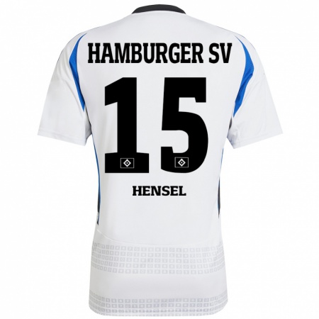 Kandiny Homme Maillot Janoah Hensel #15 Blanc Bleu Tenues Domicile 2024/25 T-Shirt