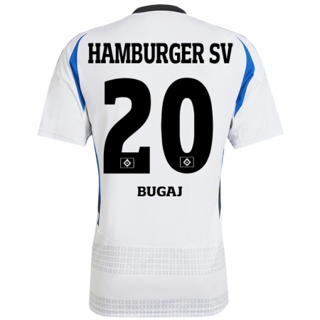 Kandiny Homme Maillot Jan-Luca Bugaj #20 Blanc Bleu Tenues Domicile 2024/25 T-Shirt