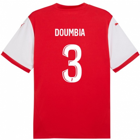 Kandiny Homme Maillot Kamory Doumbia #3 Rouge Blanc Tenues Domicile 2024/25 T-Shirt