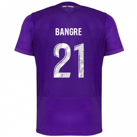 Kandiny Homme Maillot Mamady Bangré #21 Violet Blanc Tenues Domicile 2024/25 T-Shirt