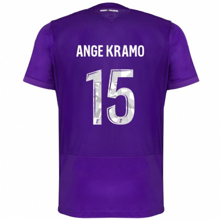 Kandiny Homme Maillot Marie Ange Kramo #15 Violet Blanc Tenues Domicile 2024/25 T-Shirt