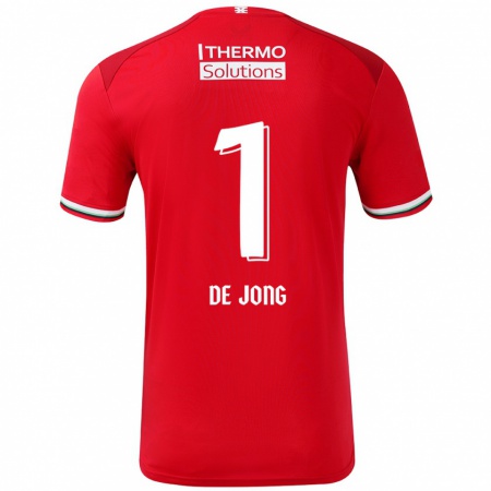 Kandiny Homme Maillot Daniëlle De Jong #1 Rouge Blanc Tenues Domicile 2024/25 T-Shirt