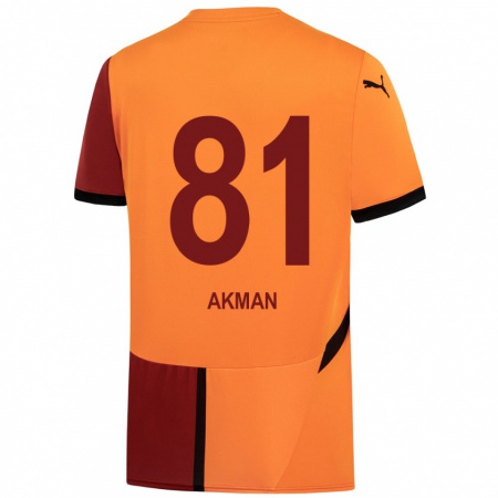 Kandiny Homme Maillot Hamza Akman #81 Jaune Rouge Tenues Domicile 2024/25 T-Shirt